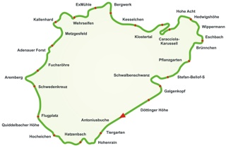 Übersicht Streckenverlauf Nordschleife